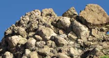 Figura 4. Afloramiento de pillow-lavas en la playa de Meñakoz (Sopelana, Bizkaia).