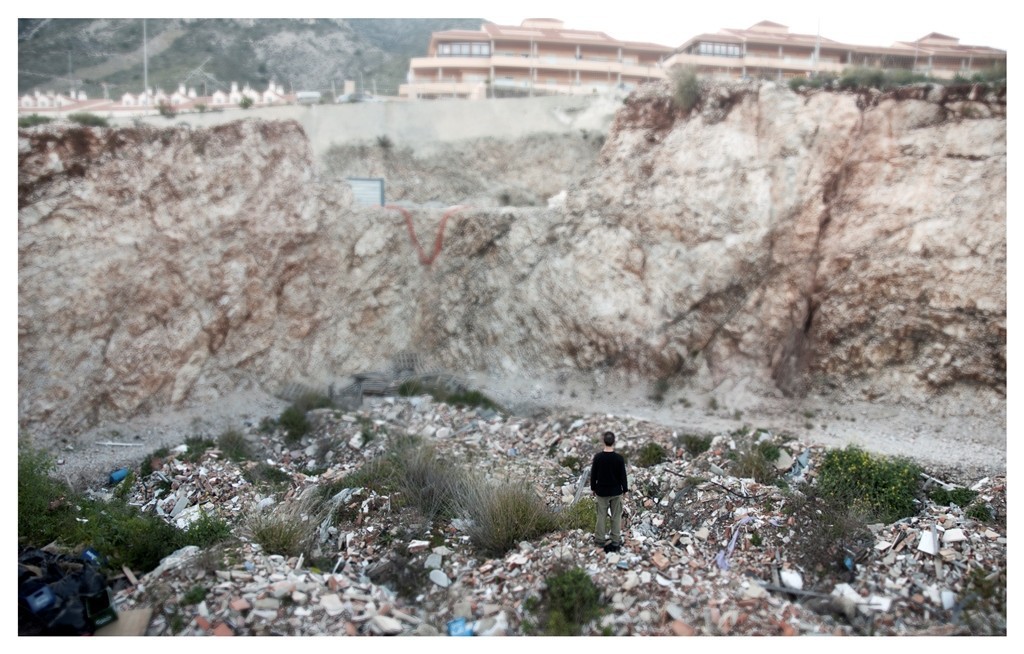 Alteraciones en la falda sur de la Sierra de Mijas por la construcción de la urbanización Santángelo Norte. Fuente: Antonio Gallegos.